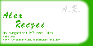 alex reczei business card